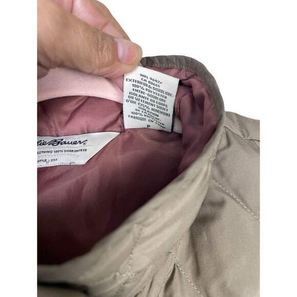 Eddie Bauer Vest Womens Small P Brown Premium Goose Down Puffer Quilted Pockets - Picture 7 of 13